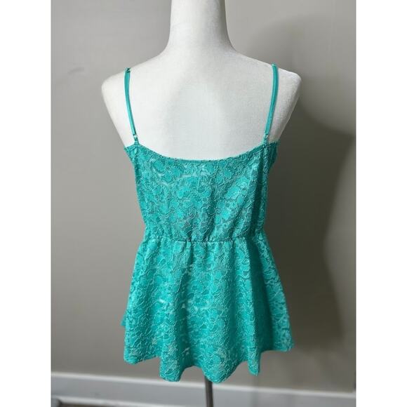 Vintage Tag 1080 Lace Y2K Babydoll Tank Top XL Green Romantic Fairy Coquette USA - Picture 5 of 9